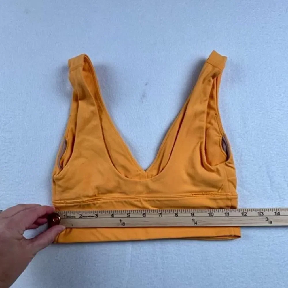 Lululemon Orange V-Neck Longline Sports Bra Women’s Size 4 Yoga